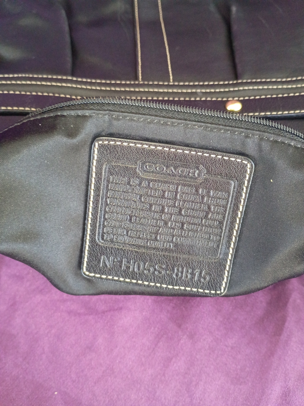 Coach Black Leather Hamptons Bag - Picture 4 of 7